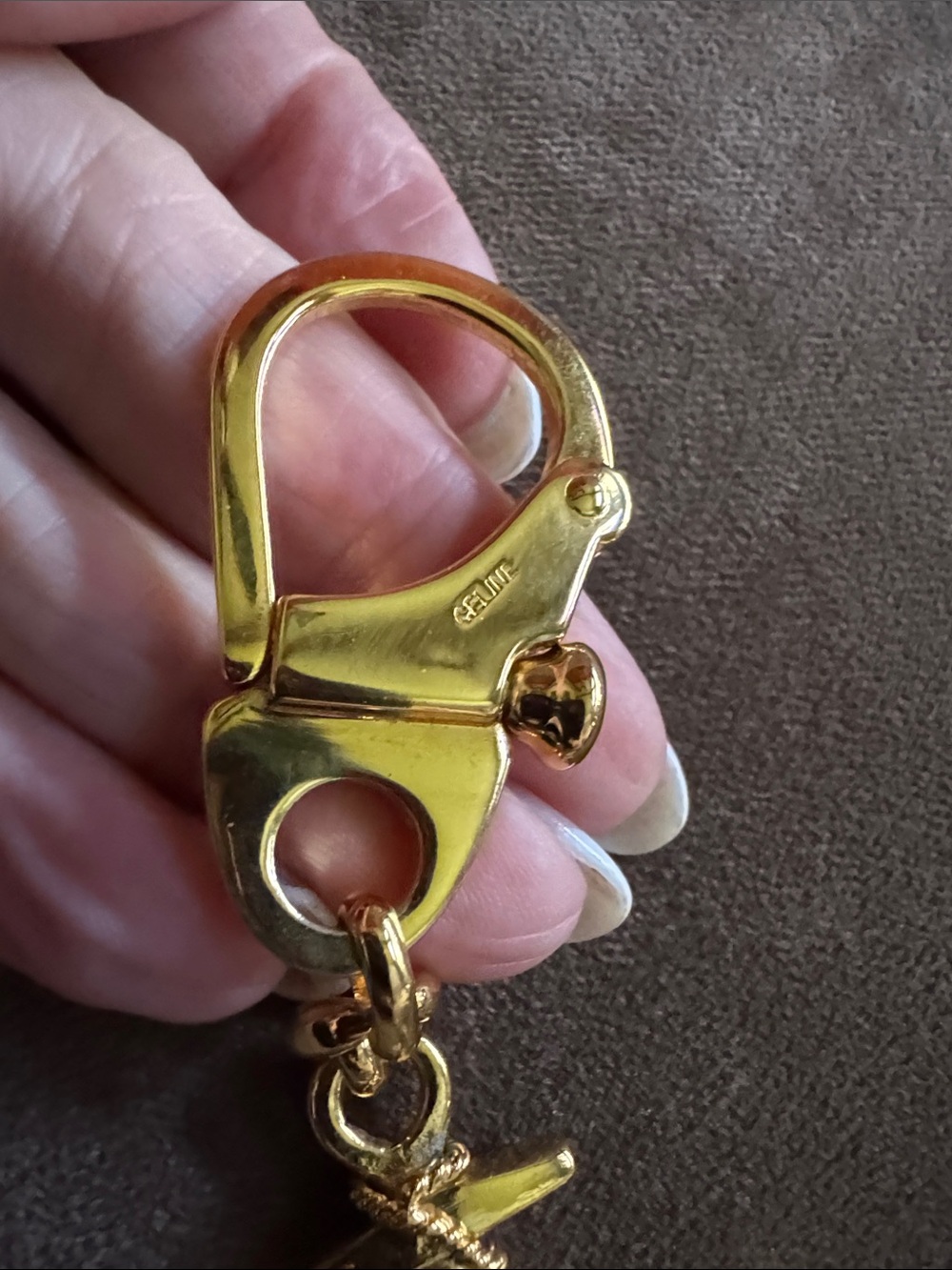 Celine Gold Anchor Keychain Clip Or Bag Charm - Picture 4 of 6